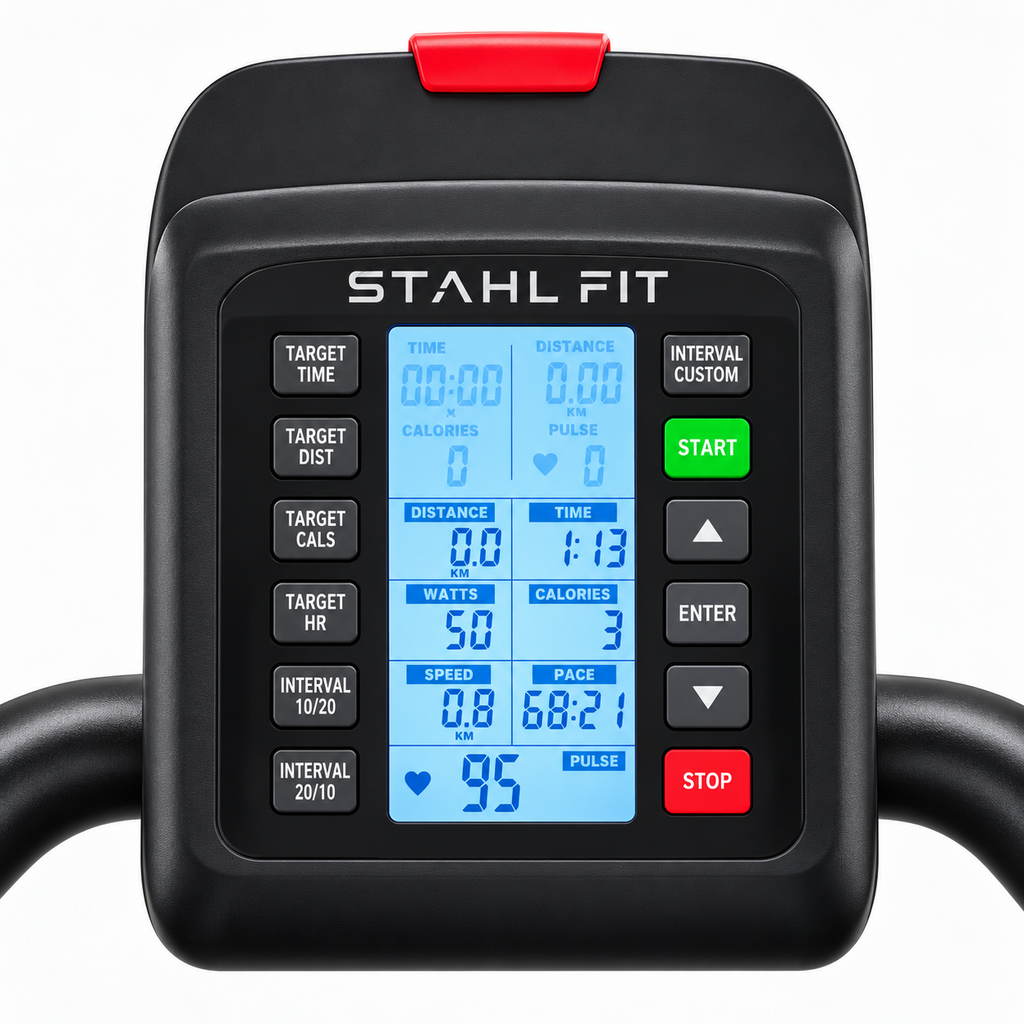 BENGAL Trotadora Curva Magnética Profesional STAHL FIT — detalle consola
